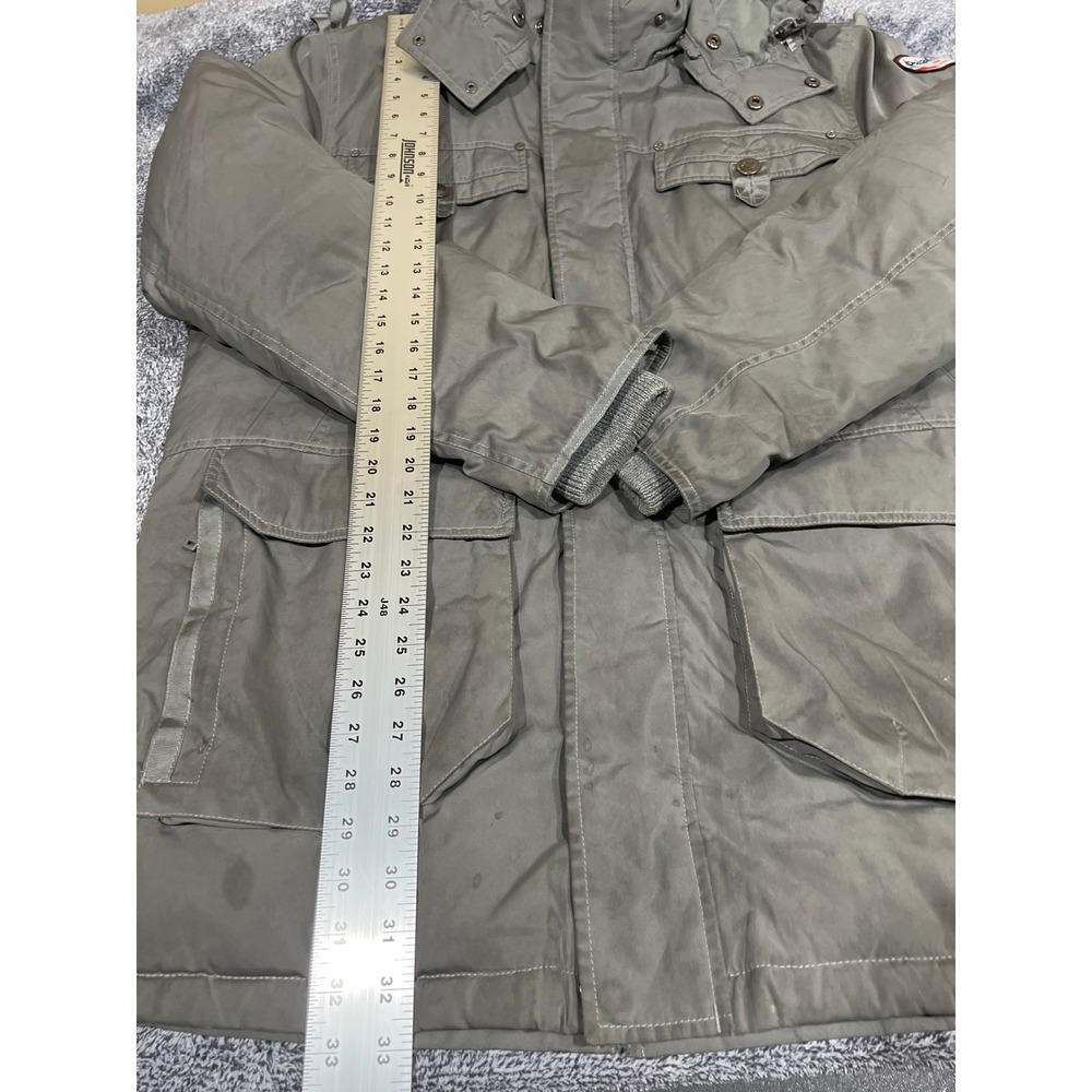 Pajar Canada Mens Grey Down Filled Hooded Parka Winter Coat Large P6J0057F13 - Picture 4 of 16